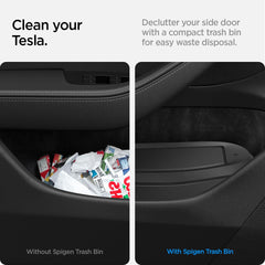 Spigen removable liner detail for fast bag changes and easy cleaning