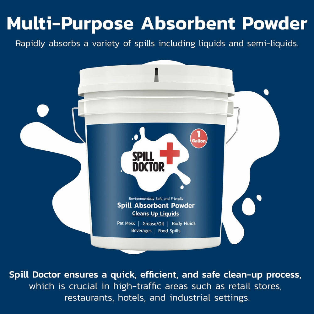 Spill Doctor powder close-up texture illustrating fluffy absorbent granules for fast cleanup