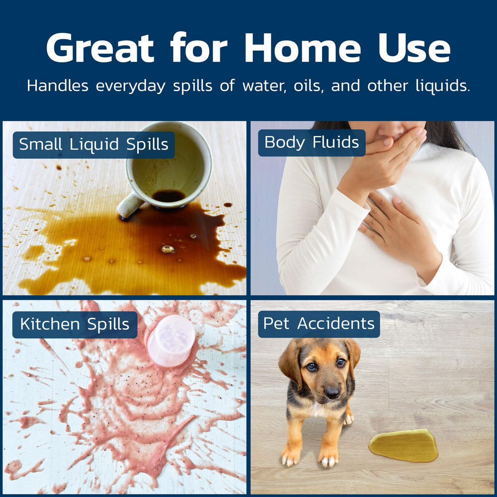 Spill Doctor next to common objects for scale showing 1-gallon size and economical supply benefit