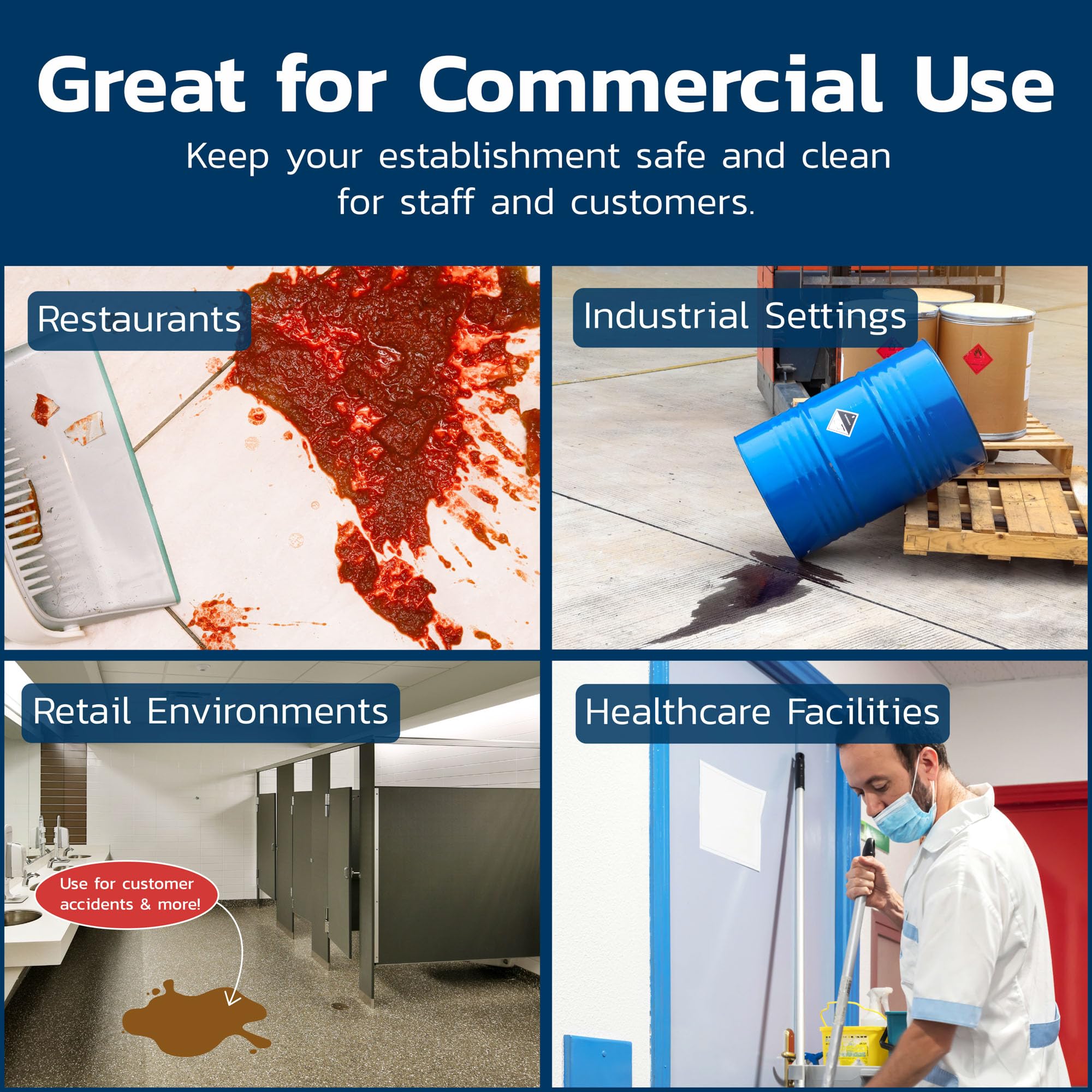 Spill Doctor swept residue being collected showing easy disposal and no-residue benefit