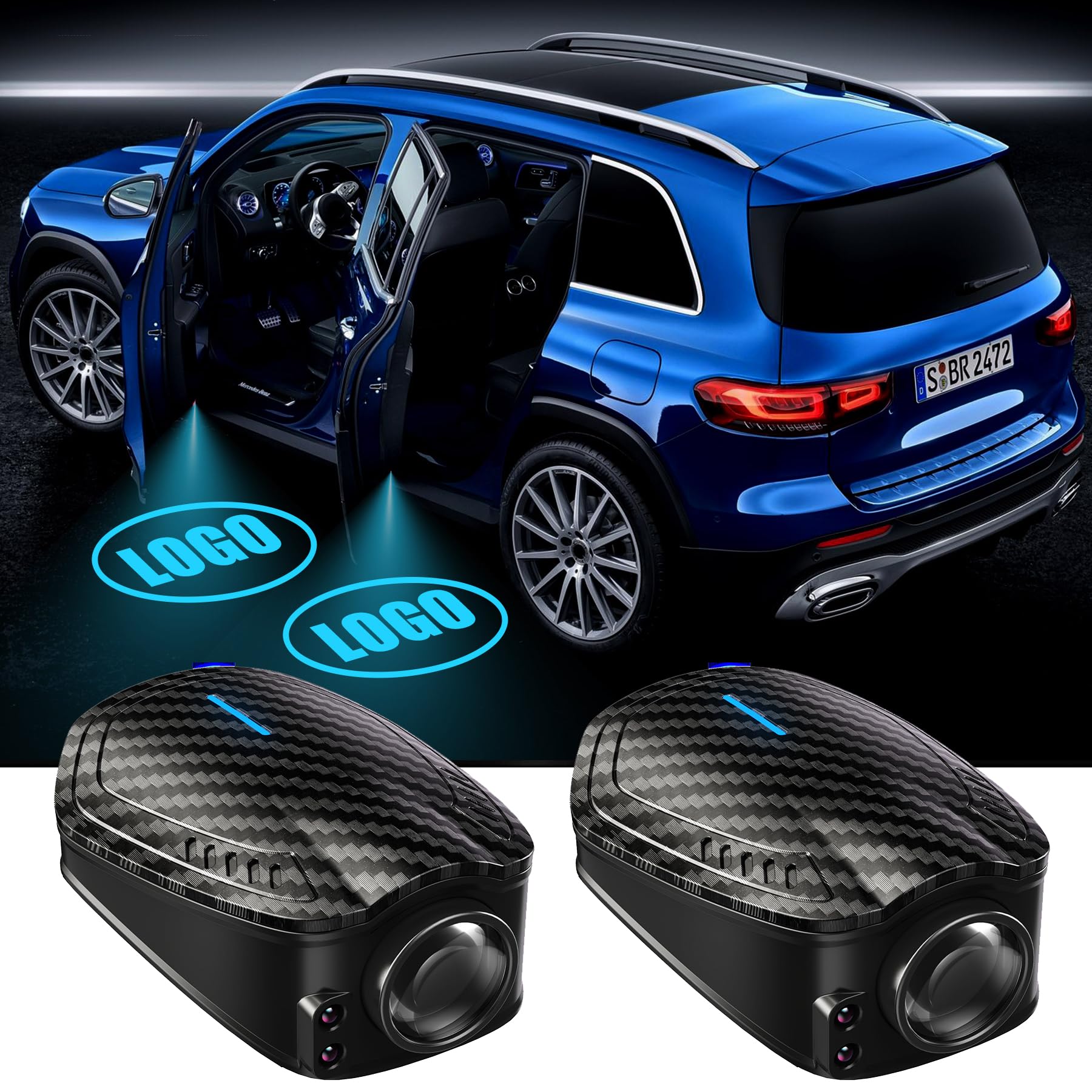 SPOBODY front packaging showing two LED projectors and benefits