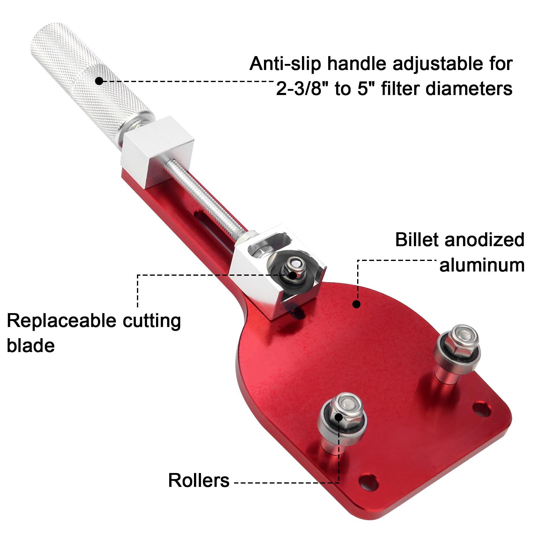 Sporthfish cutter mounted on an oil filter demonstrating controlled cutting in use