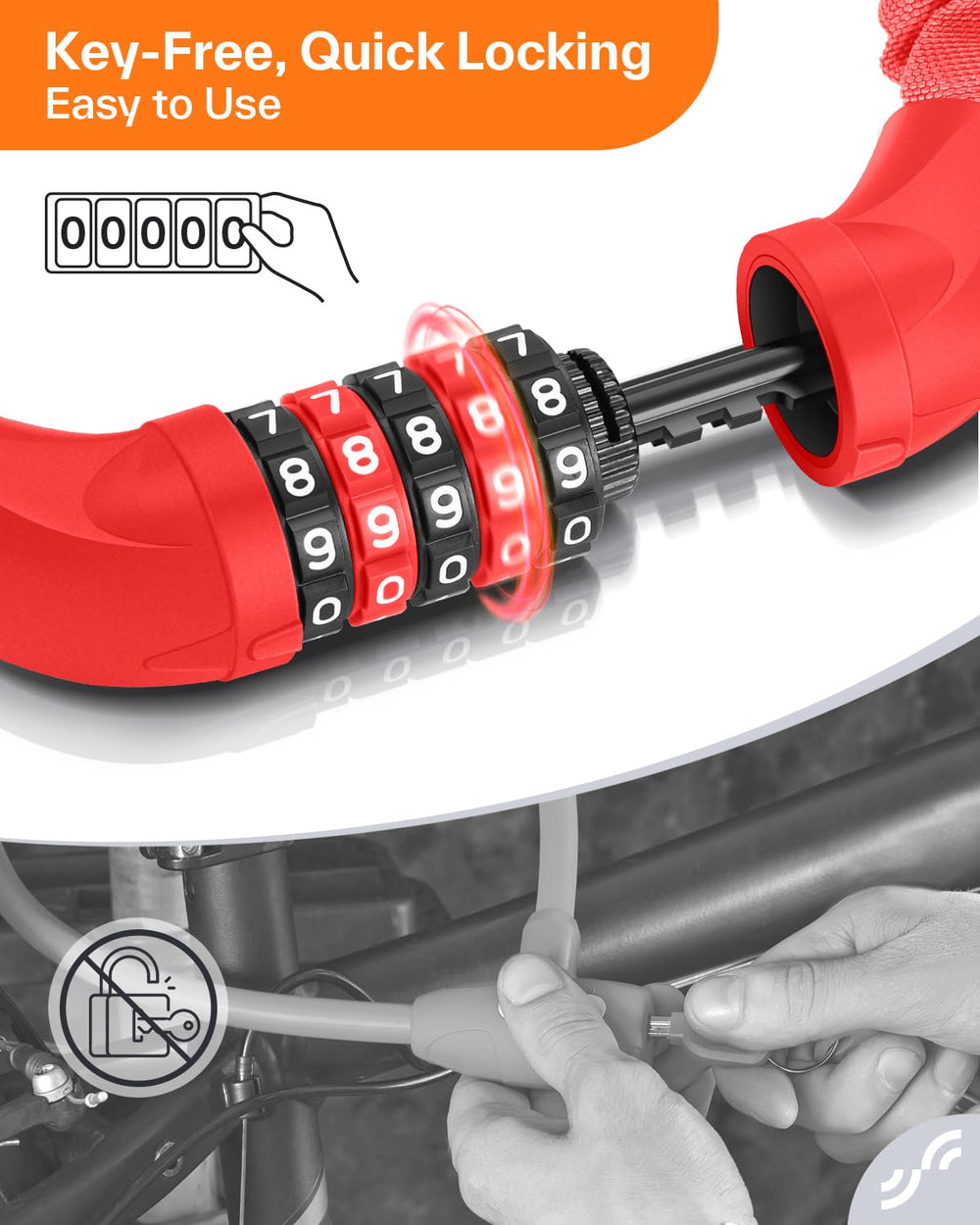 Sportneer close-up of manganese-steel chain showcasing cut resistance and strength