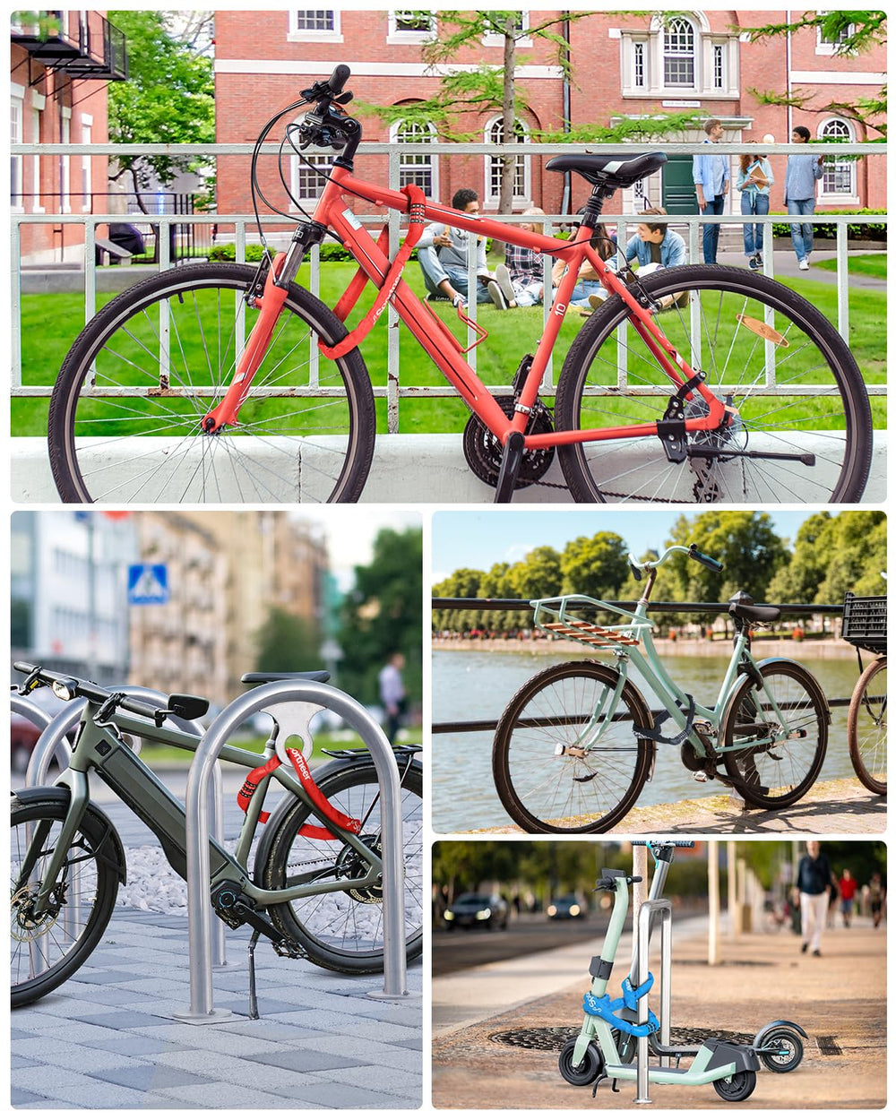 Sportneer secured e-bike in a park demonstrating everyday theft deterrence