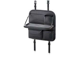 SportySizz backseat organizer front view showing pockets and tray for tidy storage