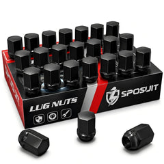 Sposuit front packaging showing full 24-piece lug nut set and clear labeling for fit