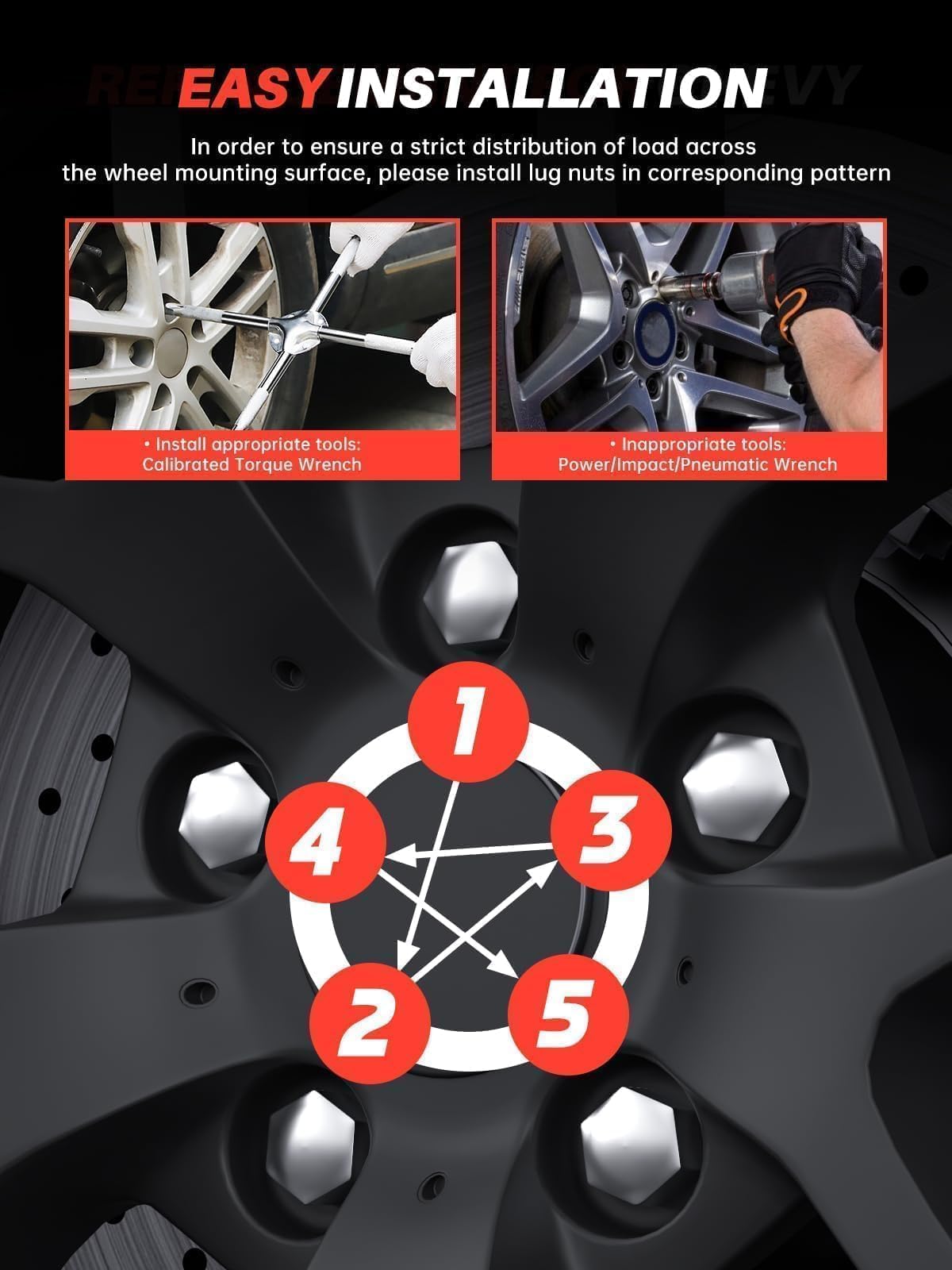 Sposuit stacked lug nuts in garage scene showing durable chrome finish and style