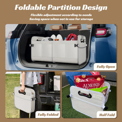 Sposuit trunk organizer folded flat for compact storage and portability