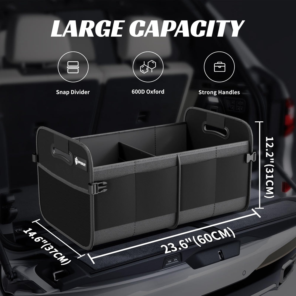 Sposuit interior layout showing two compartments and divider benefits
