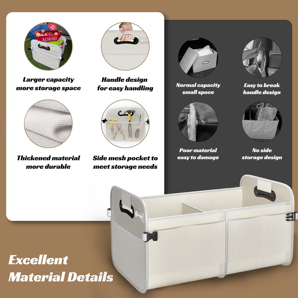 Sposuit trunk organizer material closeup showing durable 600D fabric