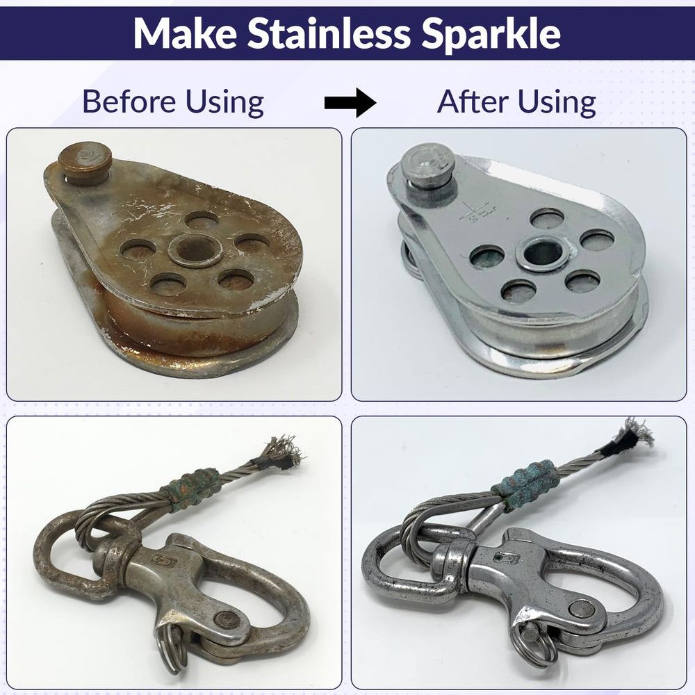 Spotless Stainless being brushed onto stainless steel demonstrating precise application benefit