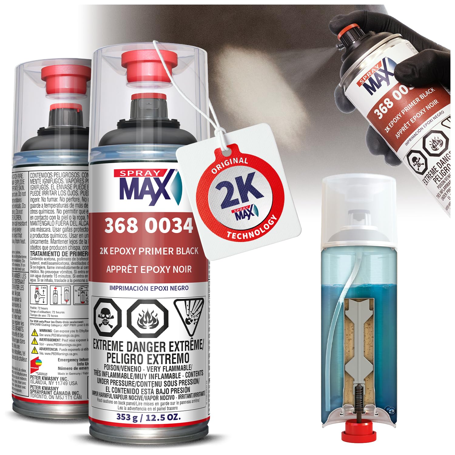 SprayMax front can view showing product and quick identification benefit