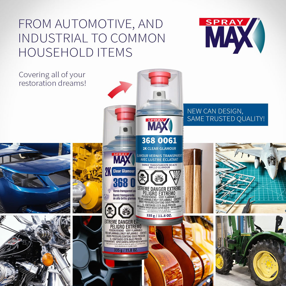 SprayMax before after compare showing restored gloss and chemical resistance benefits