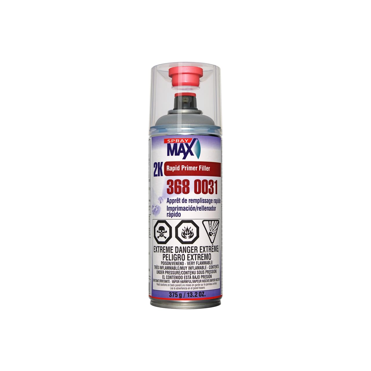 SprayMax aerosol can front view showing label and fast-dry benefit