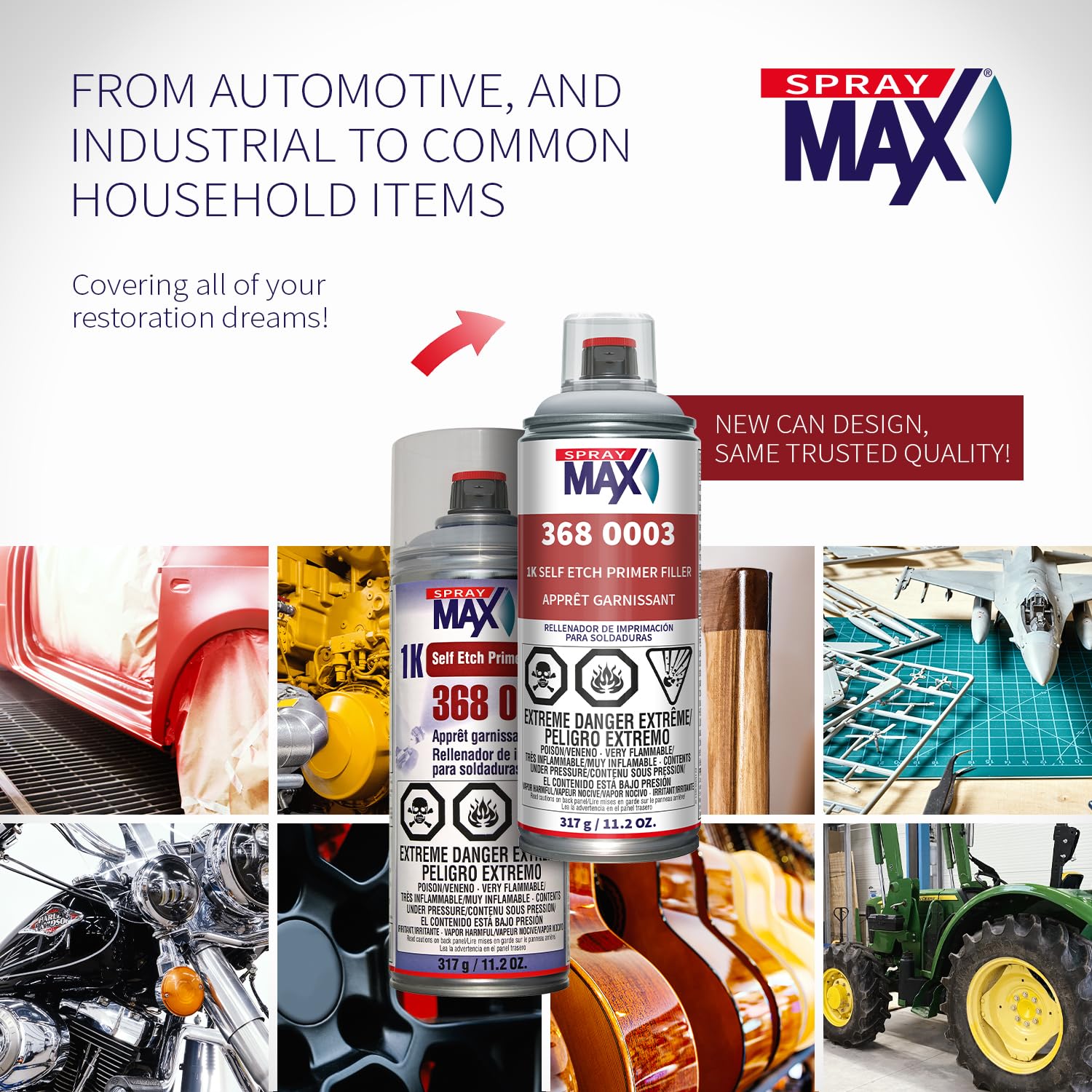SprayMax product label and technical info highlighting application specs and benefits