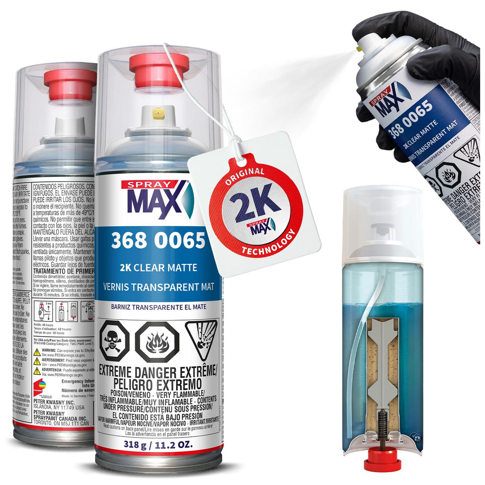 SprayMax matte clear front packaging showing durable professional aerosol