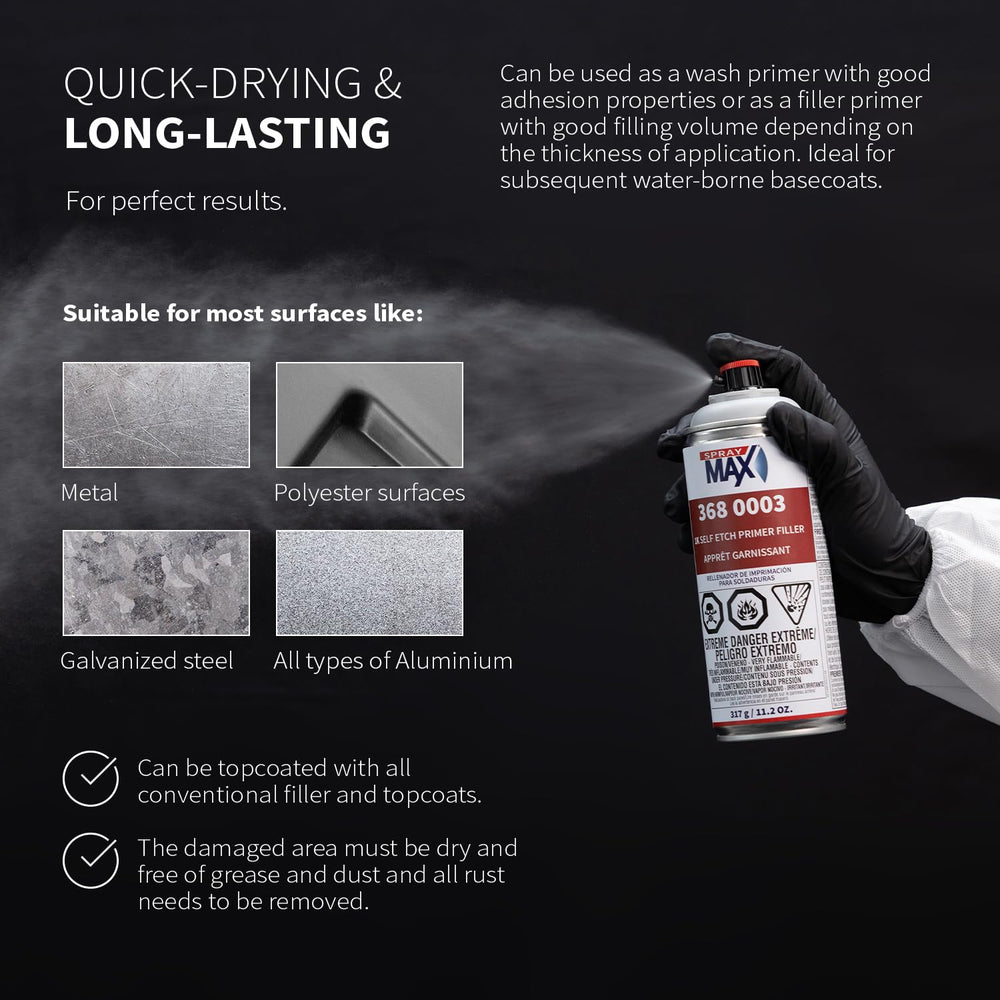 SprayMax applied to steel panel indicating strong corrosion resistance and adhesion