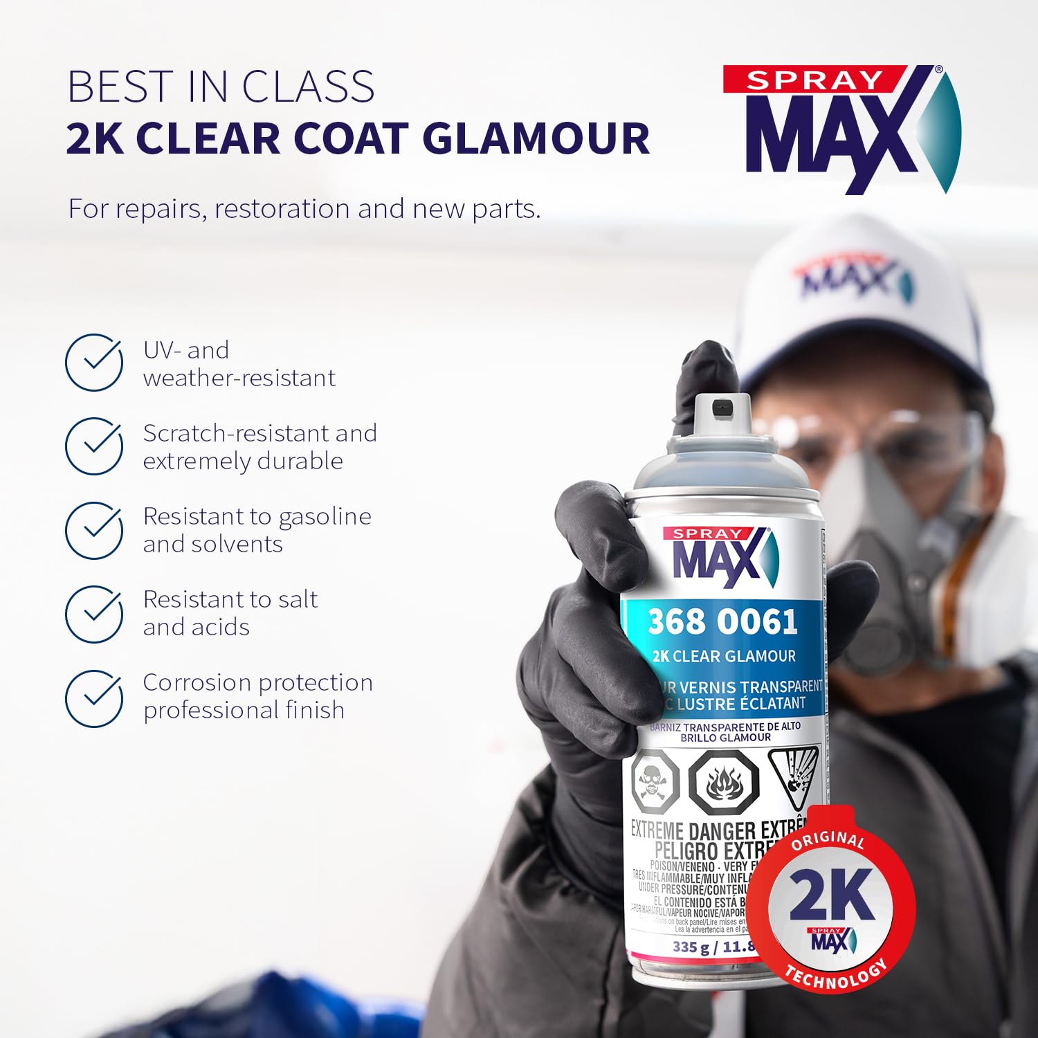 SprayMax nozzle close-up showing fan tip for spray-gun-like control and smooth application