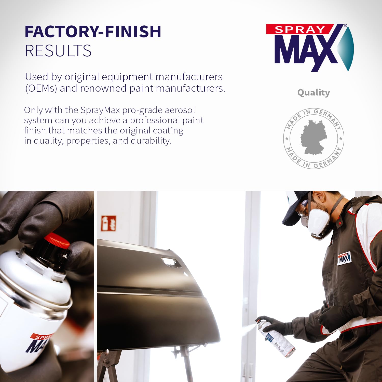 SprayMax nozzle detail highlighting variable spray for precise results