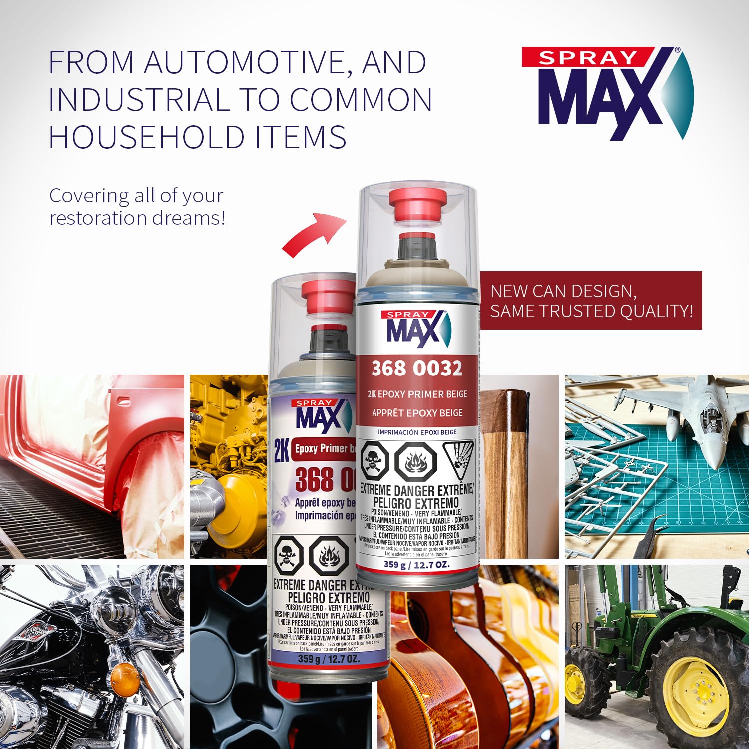 SprayMax can beside brush to show aerosol speed and portability