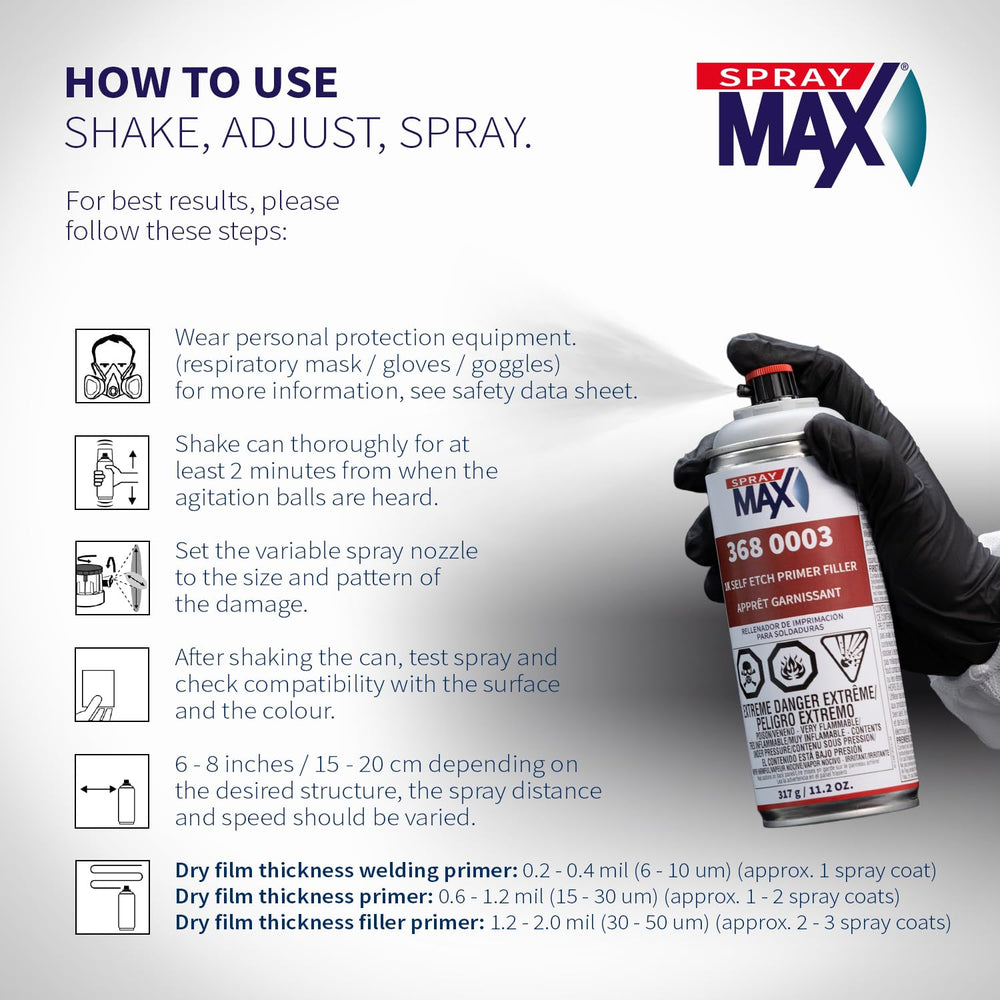 SprayMax wet spray on metal demonstrating fast, even coverage and excellent leveling