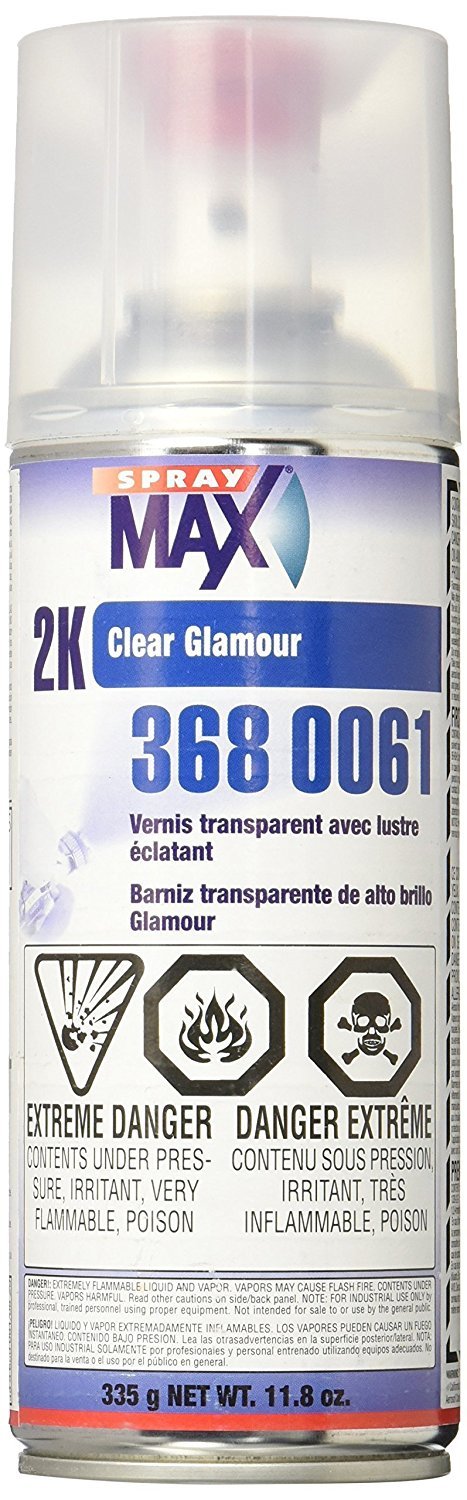 SprayMax USC 2K clearcoat front can showing label and manufacture date benefit: easy identification