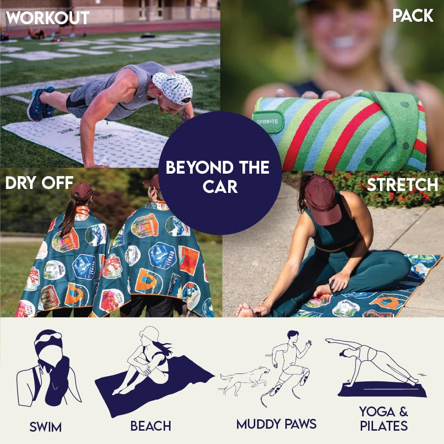 Sprints towel rolled compact for travel and easy packing
