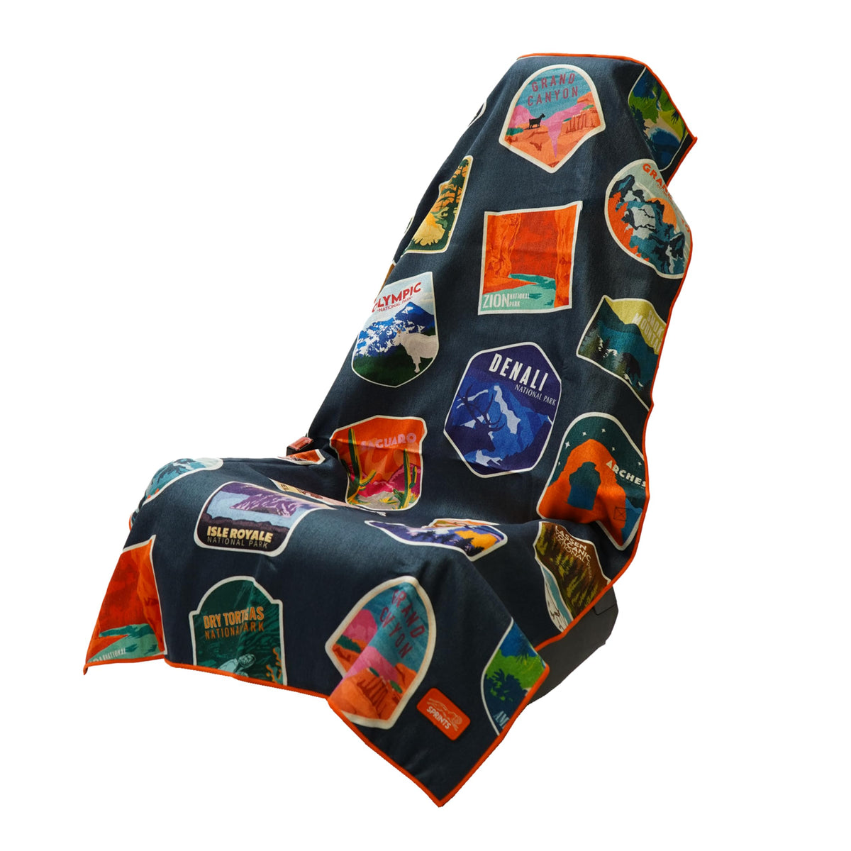 Sprints front view full towel showing coverage and design benefit of protection