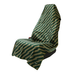 Sprints front view of towel in Velocity Blitz Green showing full coverage and secure pocket