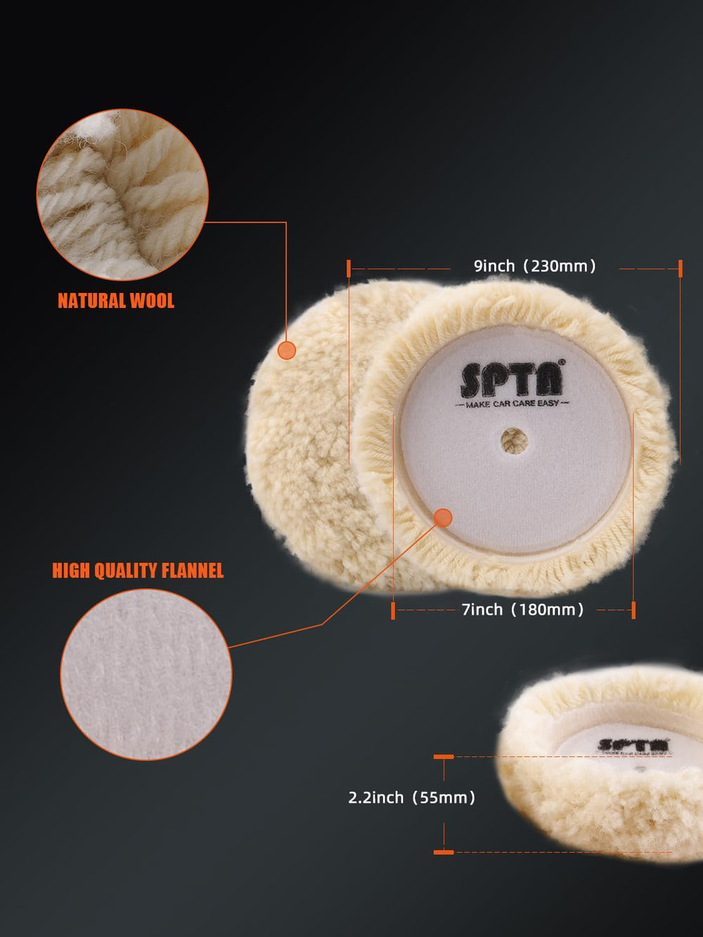 SPTA backing plate thread detail with 5/8-11 mount for compatibility