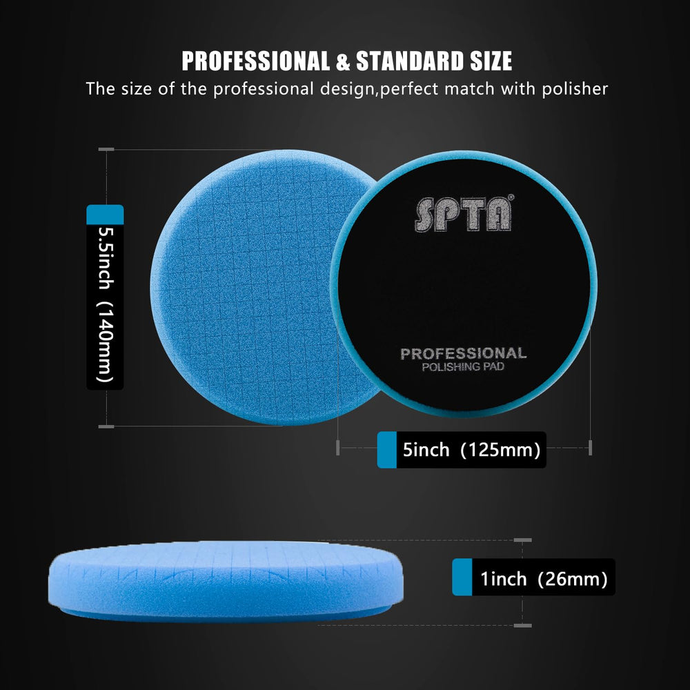 SPTA closeup of Velcro backing, quick-attach benefit for faster pad swaps