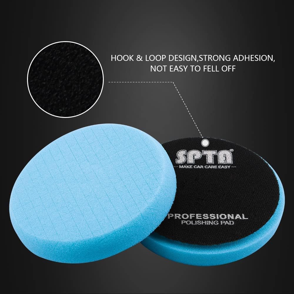 SPTA pad mounted on 125mm backing plate, stable fit for DA and RO polishers