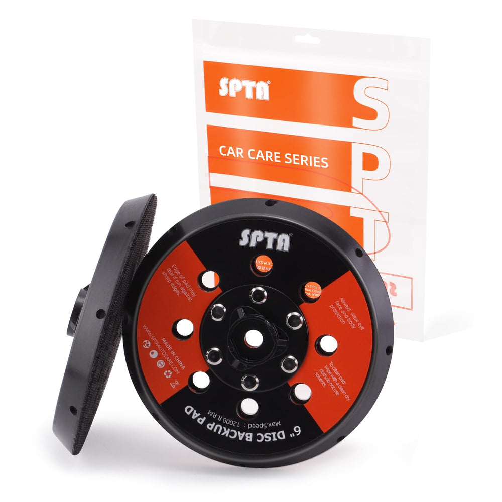 SPTA BP604 front view showing 6-inch backing plate and balanced surface for reliable polishing