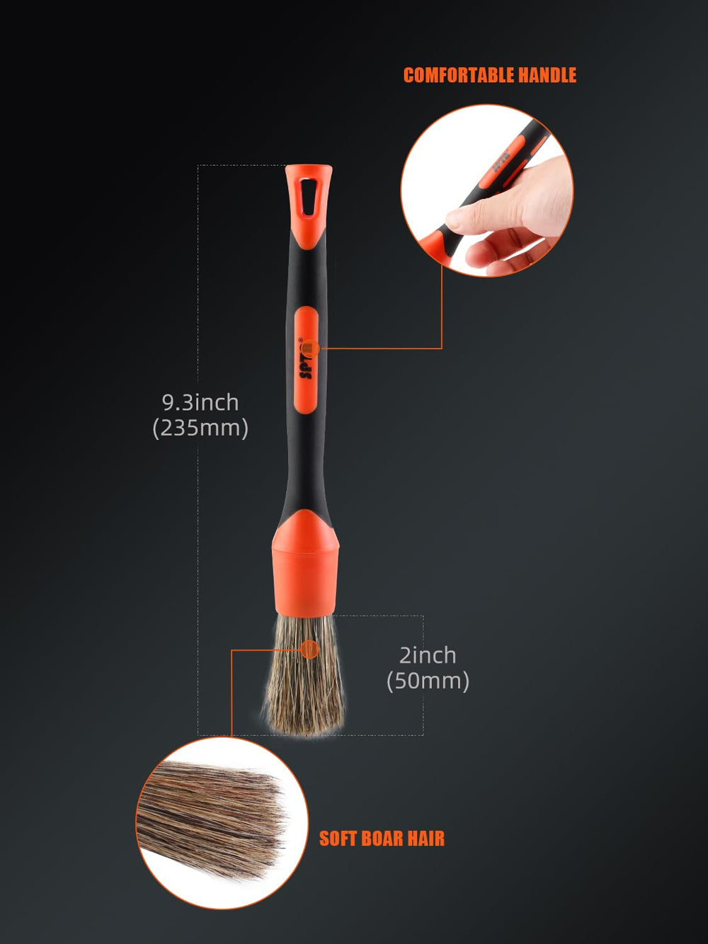 SPTA close-up of soft bristles highlighting gentle texture for scratch-free cleaning