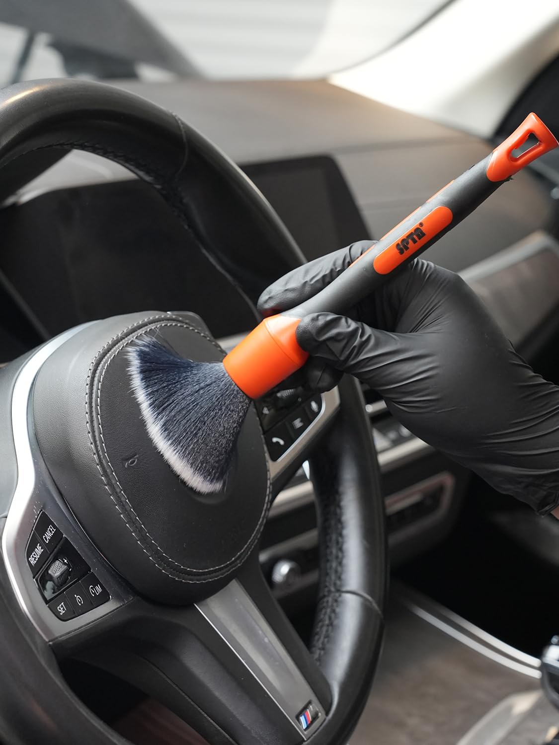 SPTA brushes neatly arranged for storage to keep bristles protected and ready