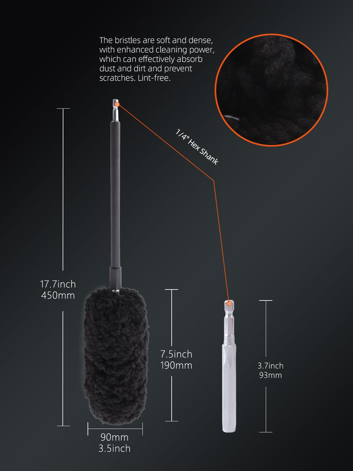 SPTA microfiber bristles close-up showing gentle cleaning action