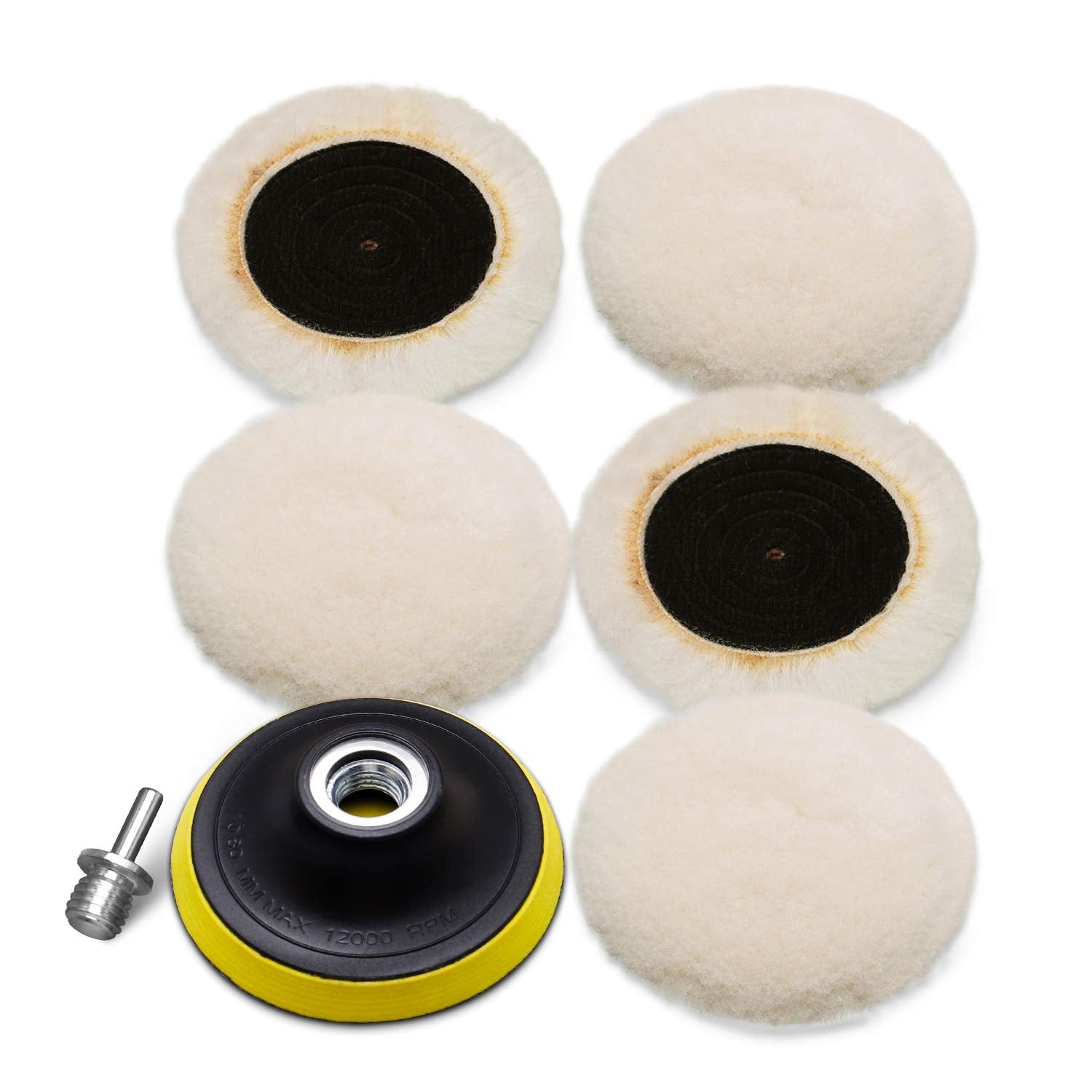 SPTA front view of 7 wool pads showing kit convenience
