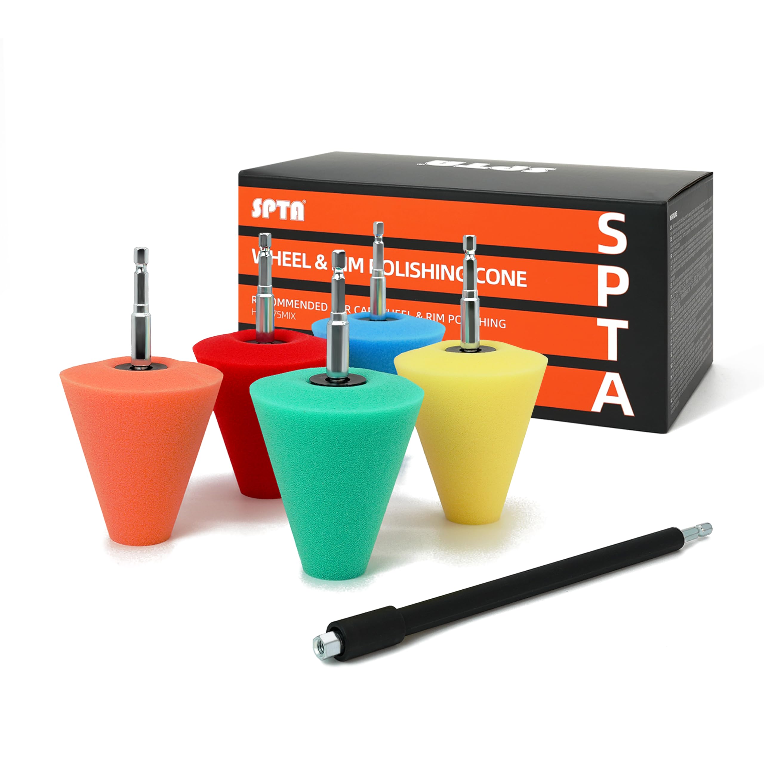 SPTA front packaging showing 5 polishing cones and kit benefits