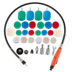 SPTA front packaging showing 30-piece mini polishing kit and included accessories for convenient detailing