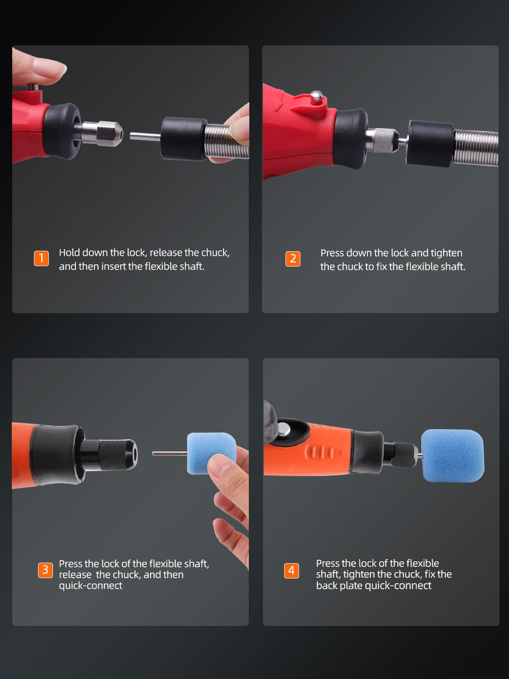 SPTA shank and chuck detail showing 1/8 inch shank compatibility benefit