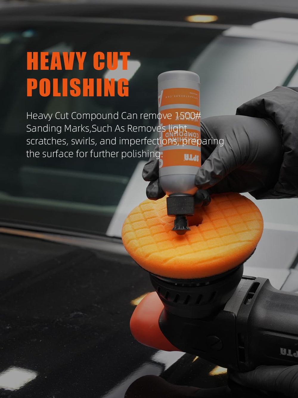 SPTA outdoor detailing scene showing product use on a parked vehicle
