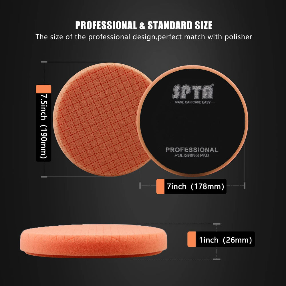 SPTA pad side profile close-up showing edge design for reduced surface contact