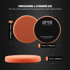 SPTA pad side profile close-up showing edge design for reduced surface contact