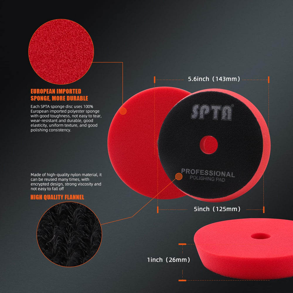 SPTA pad side profile showing dual-diameter edge protecting paint and reducing plate abrasion