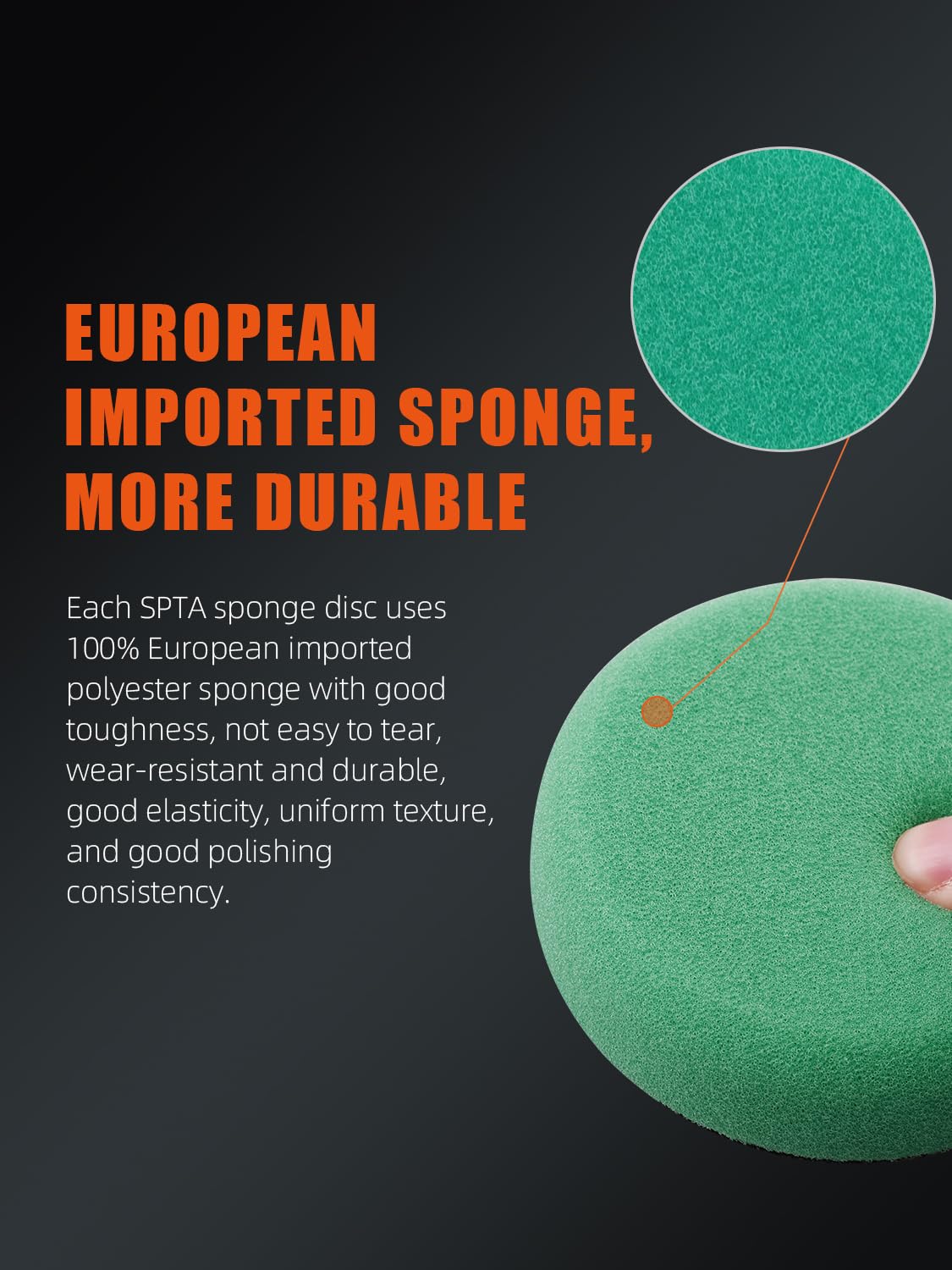 SPTA pad polishing a headlight demonstrating precision in tight spaces