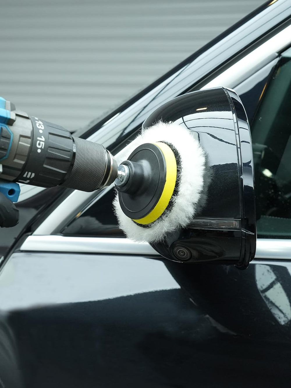SPTA lifestyle image polishing car trim with SPTA pads