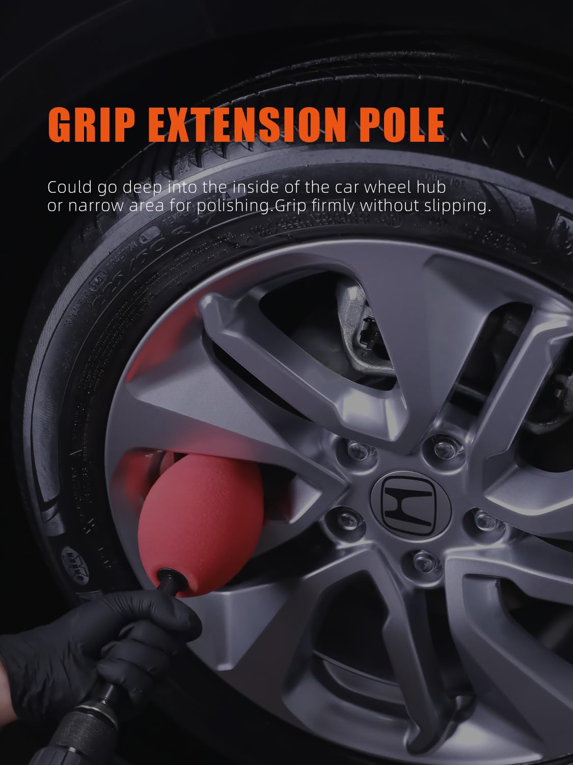 SPTA polishing between wheel spokes to reach tight, hard-to-access areas