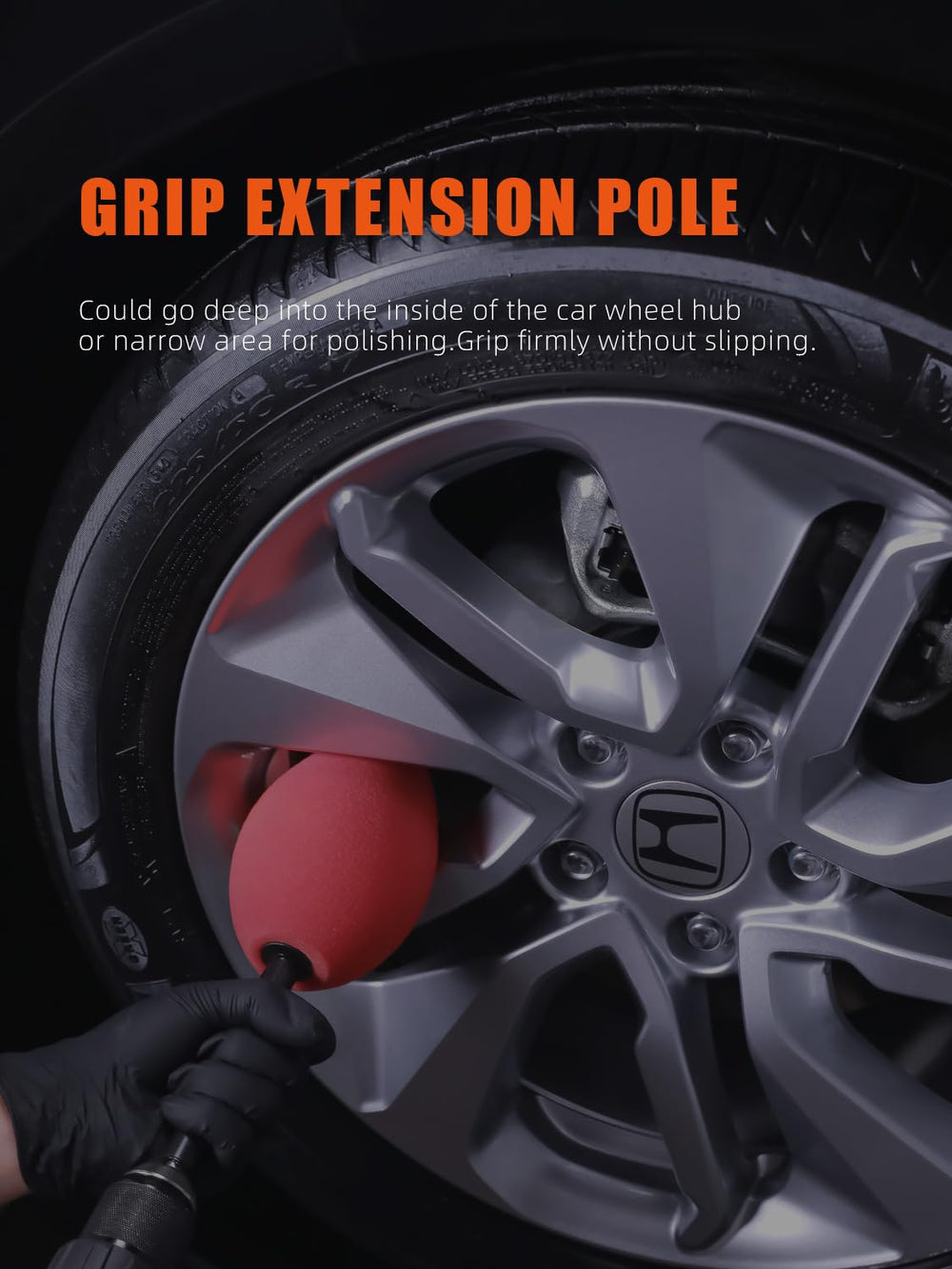 SPTA polishing between wheel spokes to reach tight, hard-to-access areas
