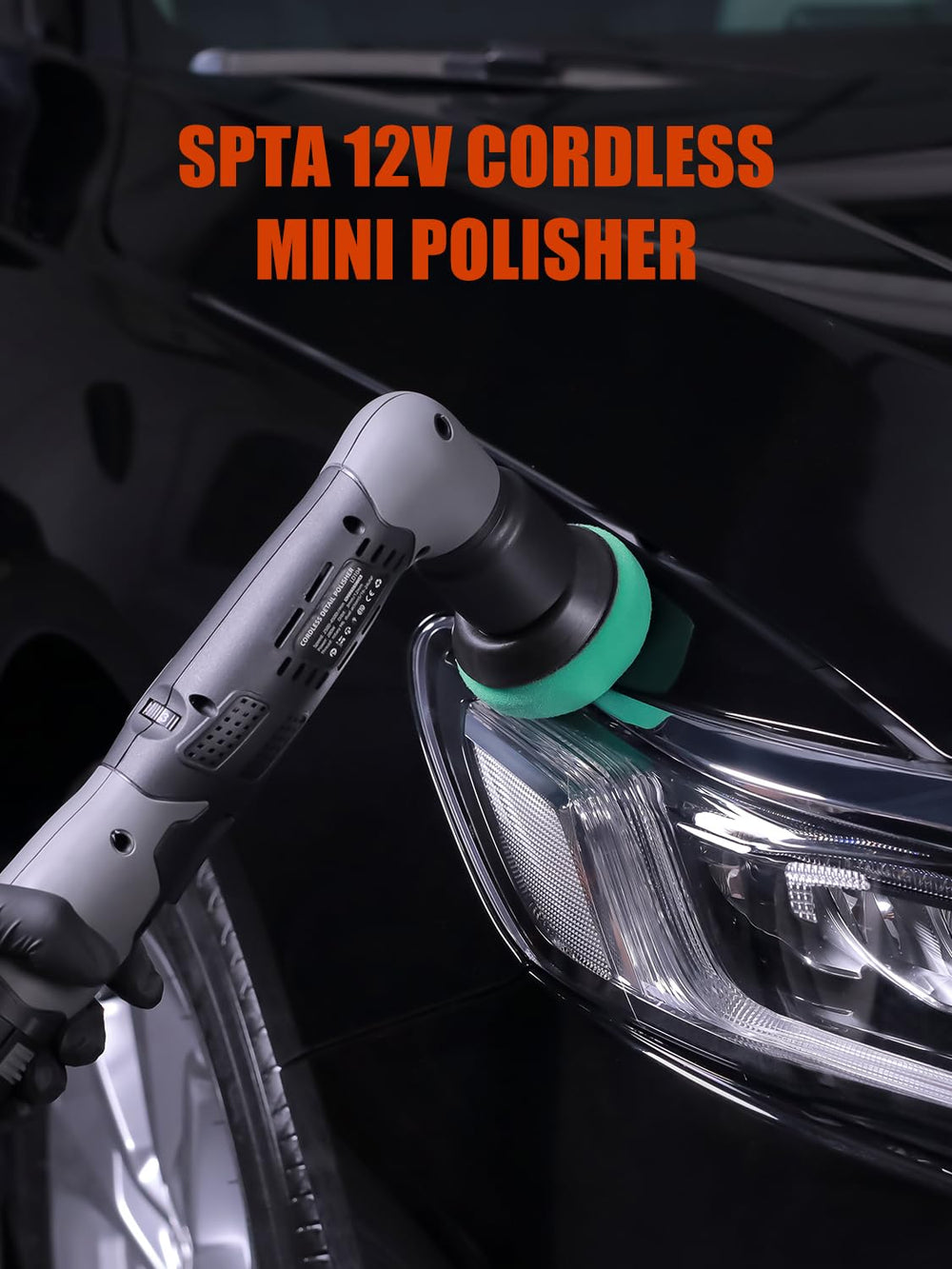 SPTA polisher held in hand to show compact size and ergonomic control