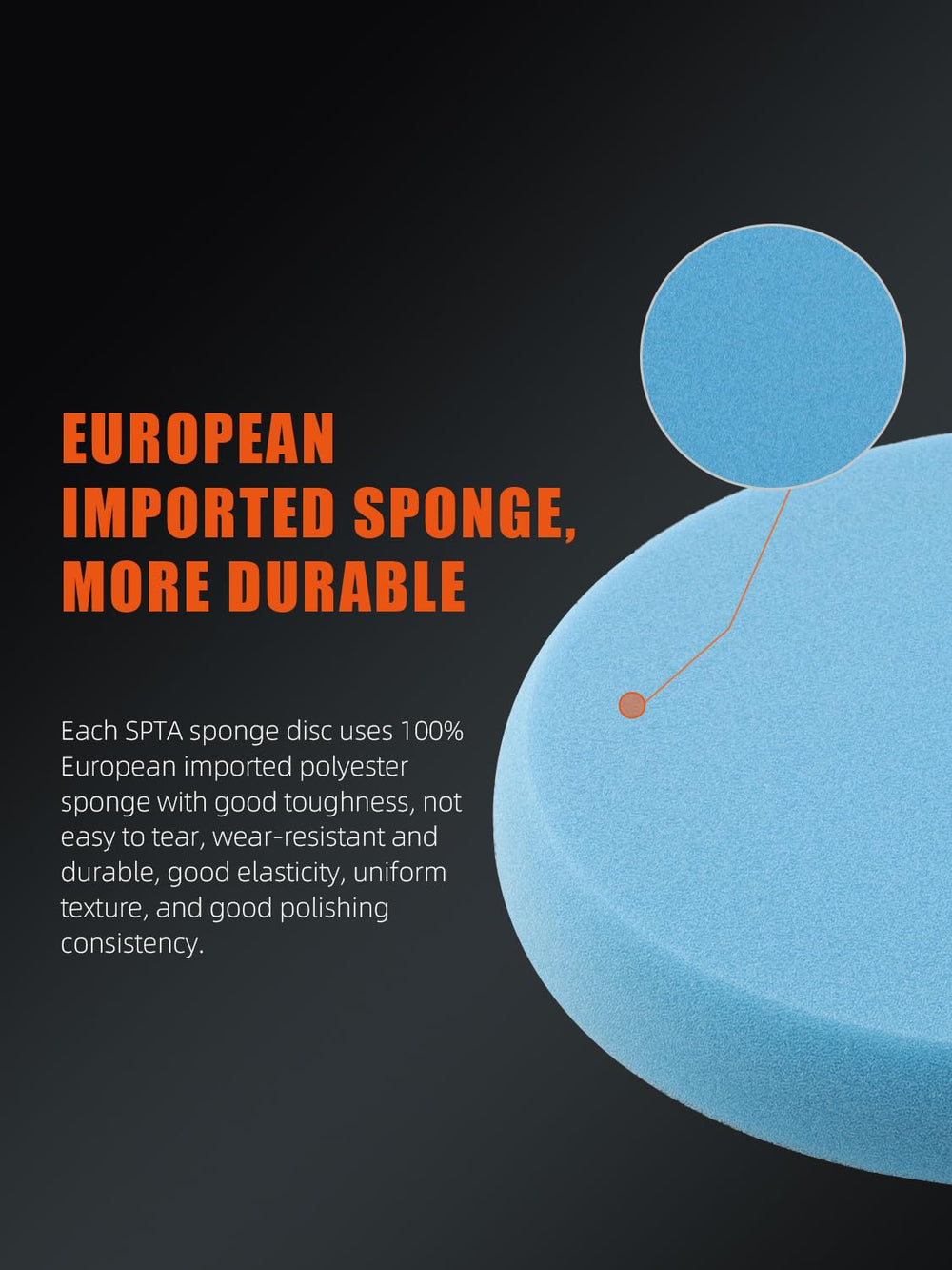 SPTA wool pad close-up conveying strong cutting power for heavy correction